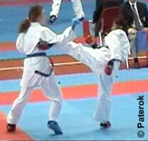 Debbie Paterok (r.) mit Mawashi Geri