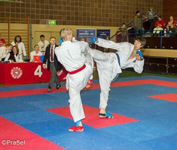 Timo mit einem gesprungenen Mawashi Geri