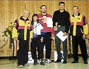 Antonio Spatola, Bundestrainer Formen, Debbie, Alex, Alex Melcher und Bundestrainer Vollkontakt Ferdinand Mack